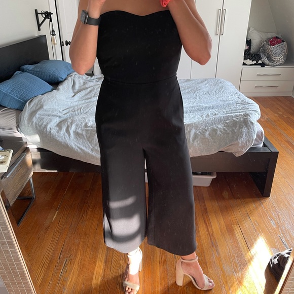 Black Strapless Fitted Jumpsuite - Picture 7 of 7